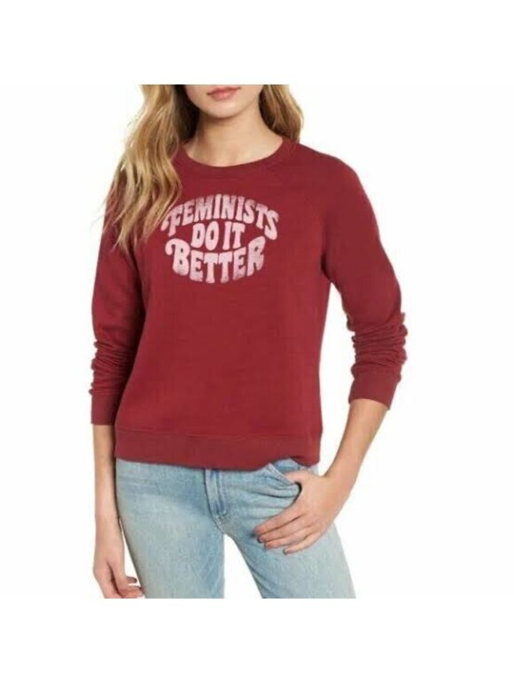 Rebecca Minkoff Feminists Do It Better Sweatshirt | Burgundy | Small